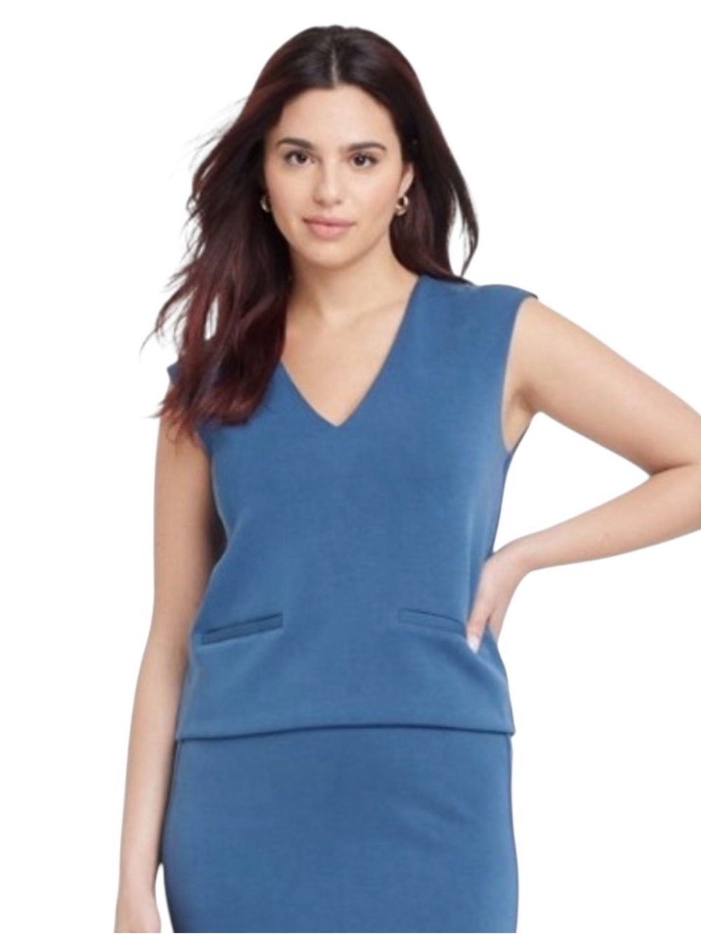 A New Day Sandwash Vest Sz S Blue NWT